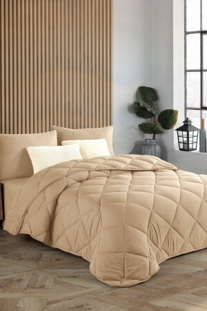 MNZ-Beige Soft Silicone Quilt Single 155*215 مضغوطات - Formeya