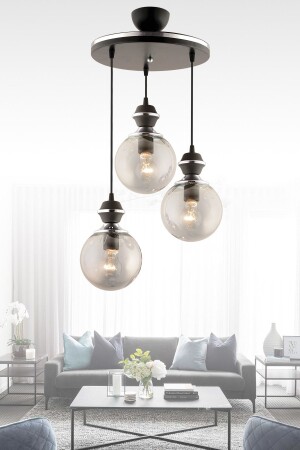 MNZ-Berru 3-piece Tray Black and Chrome Round Glass صانعة غرفة المعيشة الحديثة 2019 - GYK LİGHT