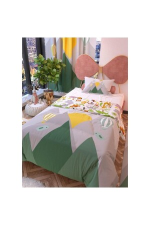 MNZ-Bird Valley مضاعفة الجانبية غطاء الأطفال القماش مجموعة 160x220 سم NEVKSVDSİ - Zethome