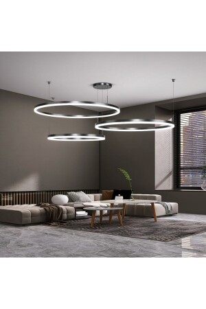 MNZ-Black Circle Ø40,60,80cm مصباح مدرج، مصباح معلق مستديرة، إضاءة حديثة، ديكوراتية 3 ألوان خفيفة CL30041-3 - CATLUZ