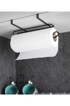 MNZ-Black معلقة ورق منشفة حامل - Okyanus Home