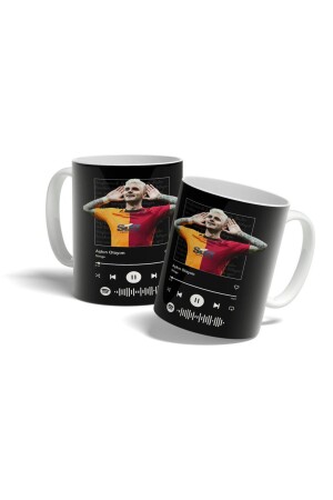 (MNZ-Black) دعيني أكون حبك (Spotify) تصميم مُرمّح مطبّر (Porcelain Lion Fan Gift Mug Cup) - Offside