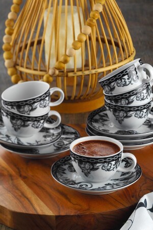 MNZ-Blue Blanc 12 قطعة كوب قهوة مجموعة 6 أشخاص ZG12KT420939012 - Kütahya Porselen