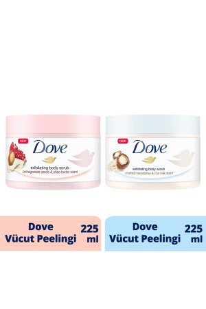 MNZ-Body Peeling Granat Seed و Shea Butter 225 مل من مكاداميا النت و حليب الأرز 225 مل - Dove