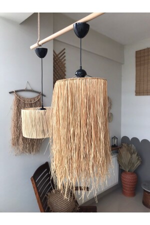MNZ-Bohemian Tasseled Raffia Chandelier 001 - Ethnica