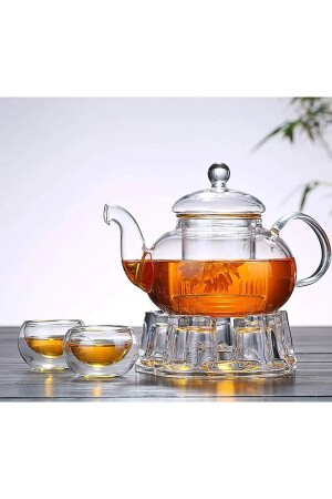 MNZ-Borosilicate Glass Herbal Tea Infuser مع دافئة 1000 مل - Morponi