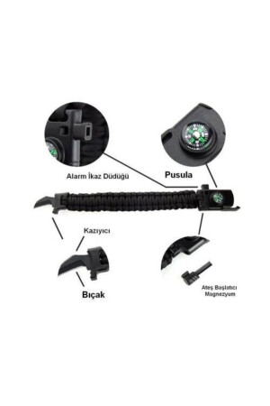 (MNZ-Bracelet Knife Compass) ، محرك إطلاق النار (المغنيسيوم) والنرسة التحذيرية (BB002) - PARACORD