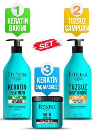 MNZ-Brazilian Blow Dry Keratin Care تسريحة الشعر ودون parabens شامبو خالي من الملح واصلاح قناع الكيراتين 9900 - Fitness Professional