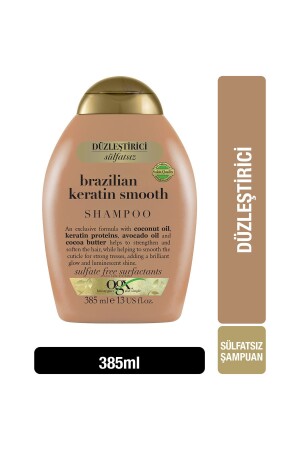 MNZ-Brazilian Keratin Smooth Straightening Effect شامبو خالي من الكبريتات 385 مل - Ogx
