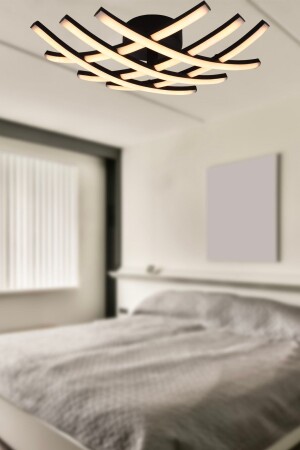 MNZ-Brian Matte Black رسومات 3000k 36 وات صالة سلفونير غرفة المعيشة LED شمعة 12150-30W-BL - Apliqa