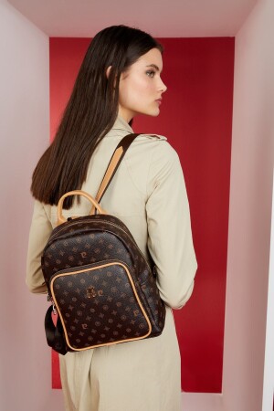 حقيبة ظهر نسائية من نوع MNZ-Brown Monogram 05PO22Y1553 - Pierre Cardin