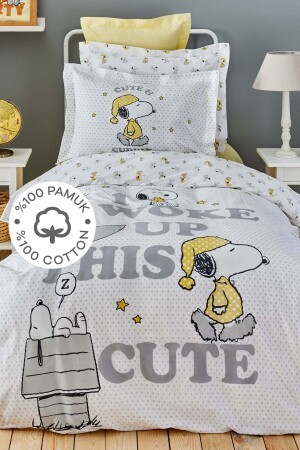 MNZ-By Karaca Home Snoopy Cute Single 100% قطن غطاء غطاء القطن مجموعة 203. 01. 0003 - PEANUTS