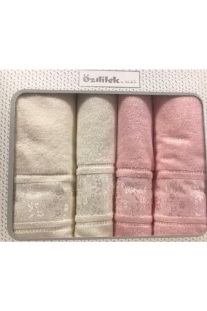 (MNZ-Camellia) أفضل مجموعة حمام (Camellia Cream Pink) - Özdilek