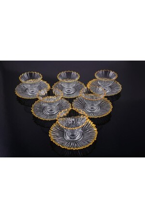 MNZ-Camger Magnolia ذهبية زجاجية هدية 12 قطعة خفيفة مجموعة وتقديم ALG01 - ALG KITCHEN