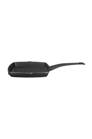 مادة من الحديد المعدني من نوع MNZ-Cast Iron Grill Pan مع معقب معدني أسود 26x26 سم LV K GT 2626 K0 BL - Lava