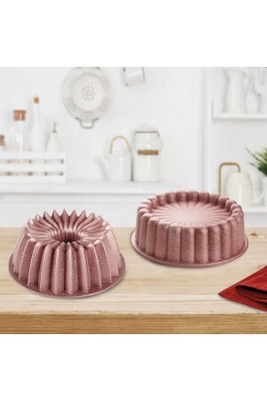 MNZ-Cast Slice Rose Gold 2 Piece كعك قالب مجموعة Estalice2li وردة - Esta