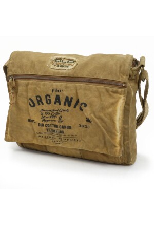 MNZ-Casual Canvas Shoulder Messenger Laptop School Travel Daily Vintage Cotton Fabric Bag OCC. 8128 - old cotton cargo