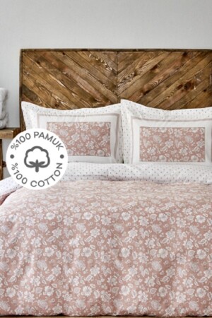 MNZ-Celerina Pink 100% القطن المزدوج المثبتة غطاء غطاء 9764 - Karaca Home