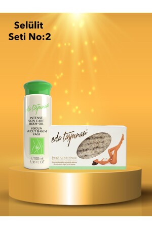 MNZ-Cellulite Set. no. 2: زيت جسم فرشاة شعر الحصان الطبيعي (EGX02-EGX99) - Eda Taşpınar