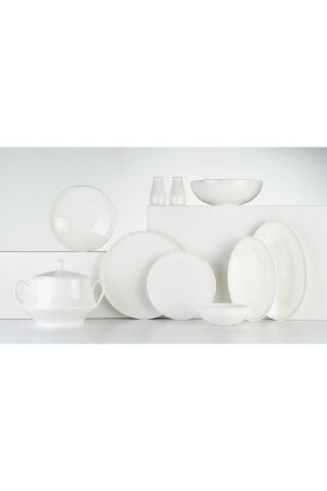 MNZ-Chester White Che1000set24w 24 قطعة عشاء مجموعة LE-CHE1000SET24W - Leggno