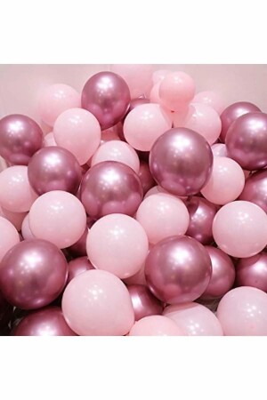 MNZ-Chrome الوردي والماكارون (الباستيل) الوردي اللون 15 حزمة بالون - Balonevi