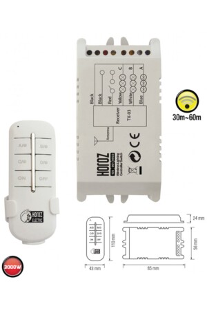 MNZ-Controller-3 3x1000w ثلاثي شمعير الإضاءة مكمنة عن بعد CONTROLLER-3 - Horoz