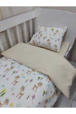 MNZ-Cotton Baby Kids Duvet Cover Set 60x120 للخنازير كاراكا براون 6605 - Babynia