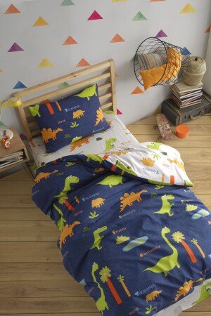 MNZ-Cotton Duvet Cover Set واحد دينوس البحرية الزرقاء Ep-024557 - Eponj Home