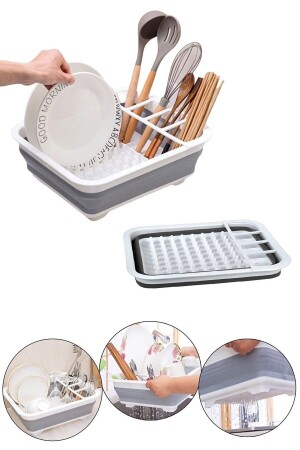 مرفق الأطباق المطيّع MNZ-Countertop Plate Rack Cutlery Plate Drying Rack مع قطع SWTEL01 - Sweet Ela