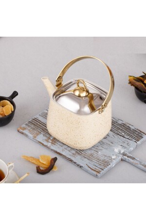 MNZ-Cream Square وعاء الشاي العشبي 2-25 لتر - وعاء الشاي العشبي حجم كبير 2-25 لتر - Evren