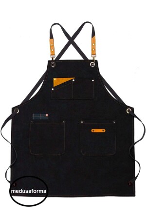 MNZ-Cross Strap الجلود جيب باريستا فرنسية مقهى كبير الطباخ الخادم الطباخ الخادم المطبخ العمل فرنسية - Medusaforma