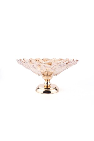 MNZ-Crystal Glass Gold Footed فخمة العشاء الفاكهة القمامة تقديم القمامة - Vadi