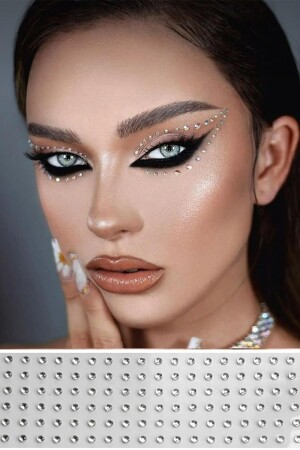 MNZ-Crystal Round ضوئي الملصق وجهها وجسده تجميل الحجر - Bahels