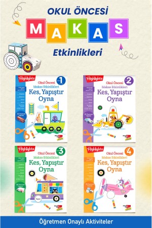 MNZ-Cut-Paste-Play قزم الأنشطة مجموعة من 4 - Dikkat Atölyesi Yayınları