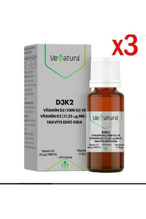 MNZ-D3k2 فيتامين D3 1000 IU 20 مل 3 قطع - Venatura