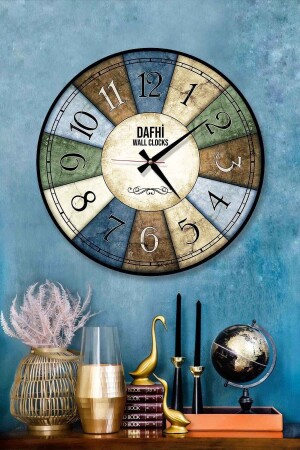ساعة جدار خشبية مزخرفة من MNZ-Dafhi 45x45 DFSAAT101 - Dafhi Aksesuar
