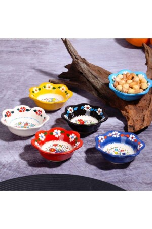 MNZ-Daisy نمط 6 قطع طعام خفيفة كأس مجموعة pptks - ÇETİN ÇİNİ