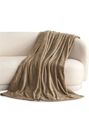 MNZ-Dark Beige 220x230 تلفزيون مزدوج الفصلات غطاء غرفة المعيشة أريكة رمي للغرفة النوم NT0T10065 - NT Handmade