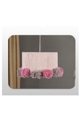 MNZ-Decolove Pompom Chandelier وردي 5v156f1s51 - ERİLETİSİM