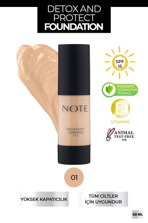 أساس MNZ-Detox & Protect إعادة تنشيط التأثير 01 بيج - Note Cosmetics