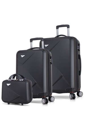 MNZ-Diamond Abs Cabin متوسط وحجم الفارغ سوداء مجموعة الحقيبة الثلاثة قطع MV1451 - My Valice