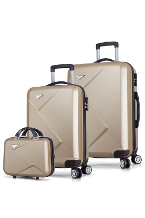 MNZ-Diamond Abs Cabin متوسط و Vanity Size Gold 3-piece حقيبة المعدات مجموعة MV8350 - My Valice