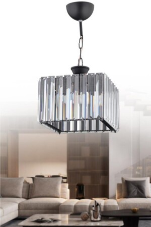 MNZ-Diamond Single Square Black Case Stone Chandelier 160504001056 - İstanbul Avize