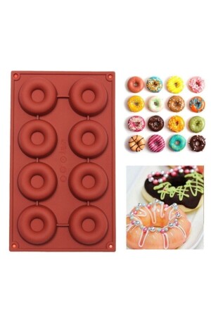 طلاء كعكة السيليكون من طراز MNZ-Donut 8 قطع لون الوردي BT-091 - MYEBI