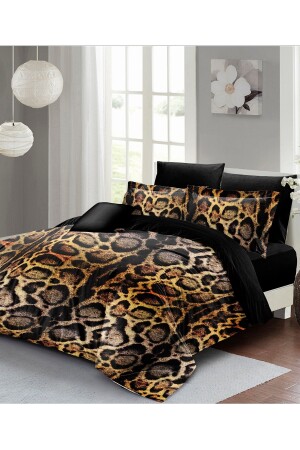 مجموعة غطاء مادة MNZ-Double Duvet Set خيط القطن الصاتين 3D تصميم خاص لوكس ليوبارد (بدون ورق) PERLASERA25670 - PerlaSera