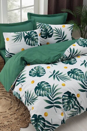 MNZ-Double Easy-Iron Duvet Cover Set مونستيرا غرين Ep-017377 - Eponj Home