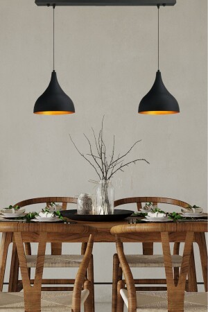 MNZ-Double Long Black Pendant Lamp Pendant Lamp طاولة الطعام غرفة المعيشة الفندق صالة عرض المطبخ نموذج BMM2016S - Bamyum