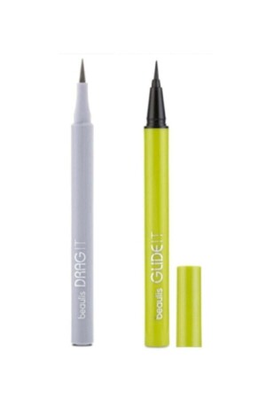 MNZ-Drag It Inkpen Felt Tip Eyeliner + سليد إيه برش تيب Eyeliner 100 أسود - Beaulis