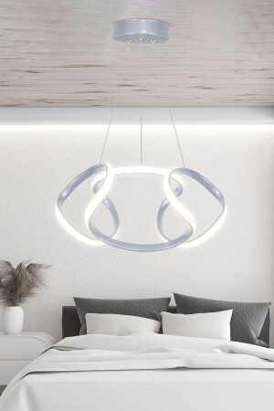 مصباح عجلة MNZ-Dron لون الرمادي LED Candlelier ضوء أبيض الطائرة بدون طيار LED Candlelier الحديثة - Renkoled Aydınlatma
