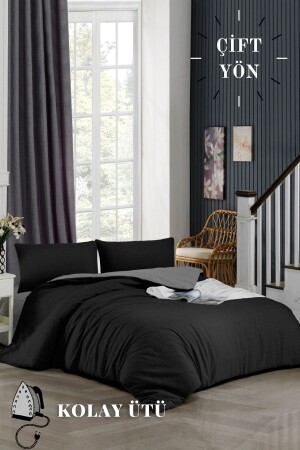 MNZ-Easy Iron-180x200 - Full-double Duvet Cover Set، قابل للتعديل (أشعة مطاطية رمية+غلاف K. +2Y. k) NVR - ELY PARKER